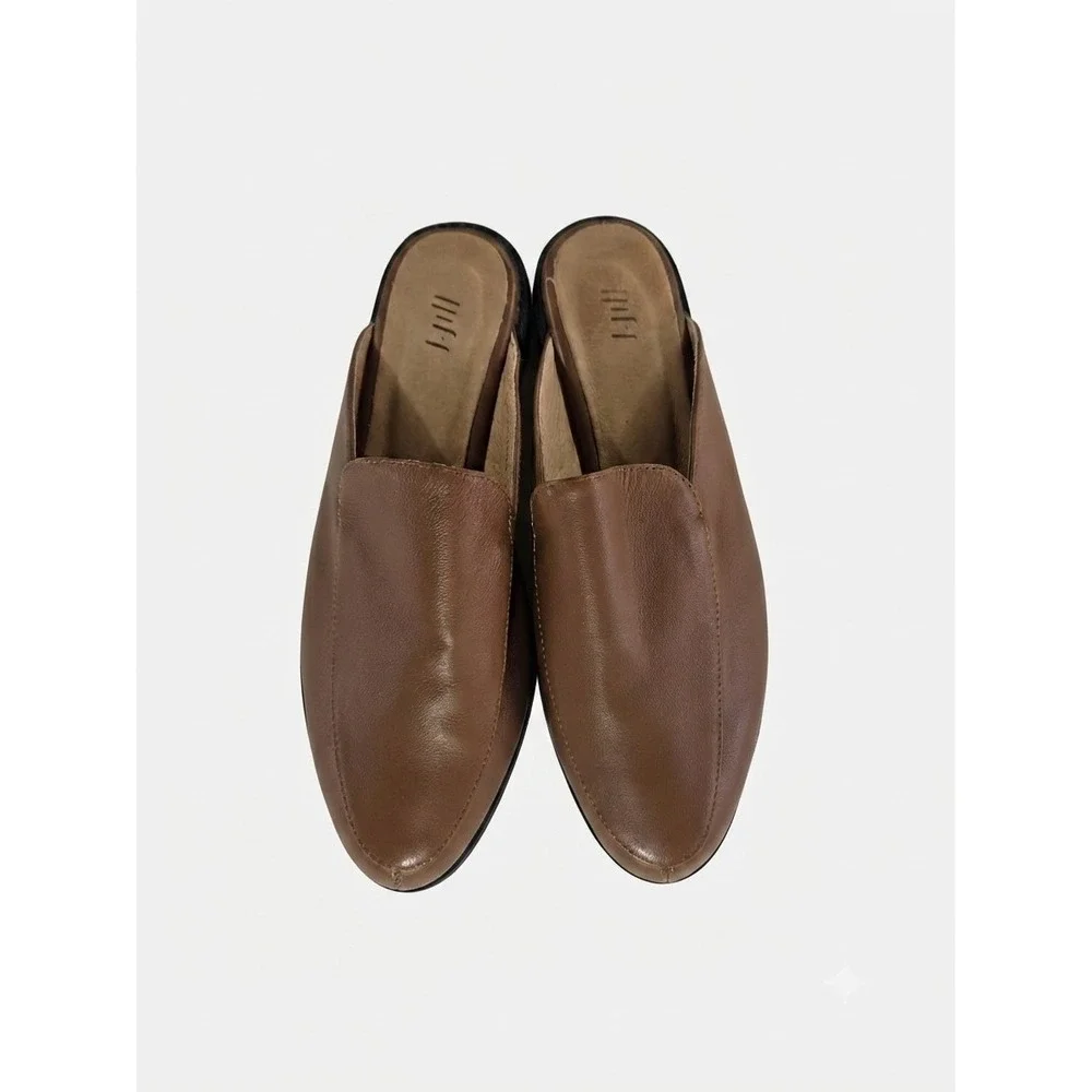 J.jill Pointed Toe Slip On Flat Loafer Mules 7 Leather